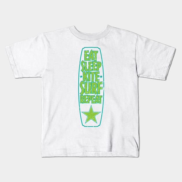 Eat Sleep Kitesurf Repeat Kids T-Shirt by dieEinsteiger